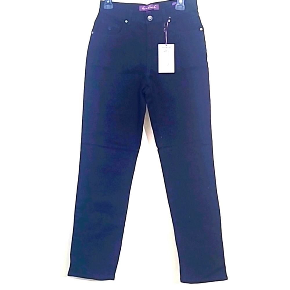 Gloria Vanderbilt Amanda black jeans Stretch straight leg highwaisted rise New